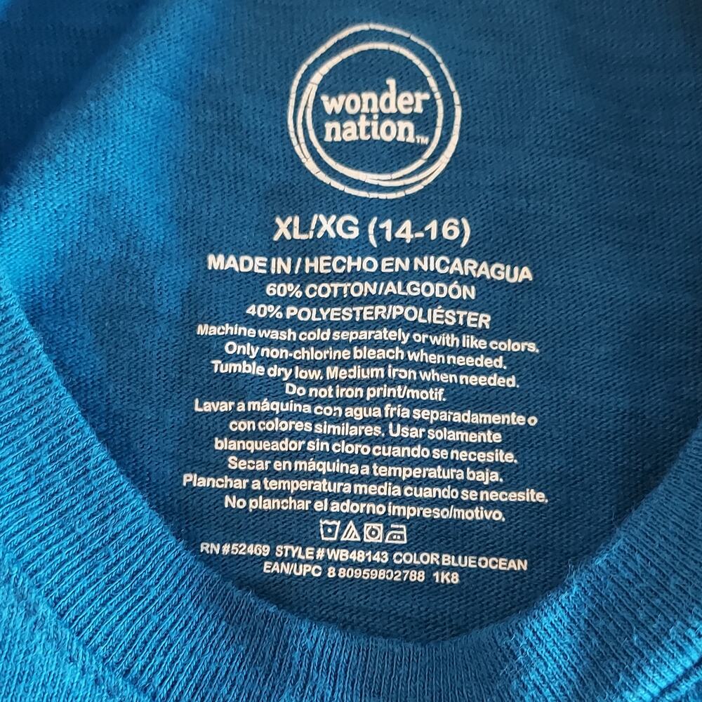 Wonder Nation Shirt Boys XL Blue Long Sleeve Tee with Chest Pocket - Picture 4 of 7